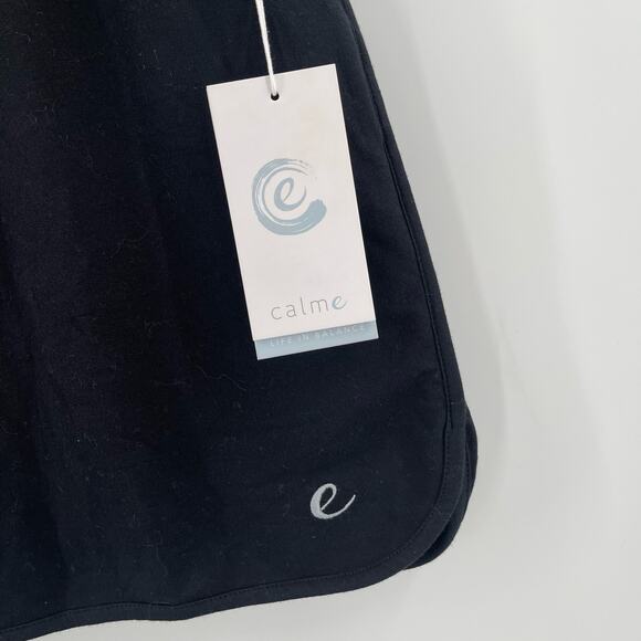 CALME By Johnny Was Skirt Size Large Terry Commuter Short Black NWT Athleisure - Picture 7 of 11